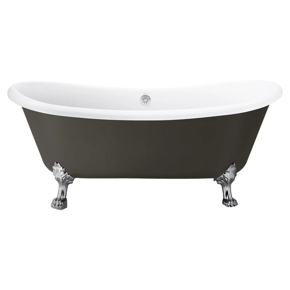 Mokleba 67" Rolled Rim Claw Foot Double Slipper Tub - Acrylic Material, Freestanding Design, Immersive Soaking Experience - Image 28
