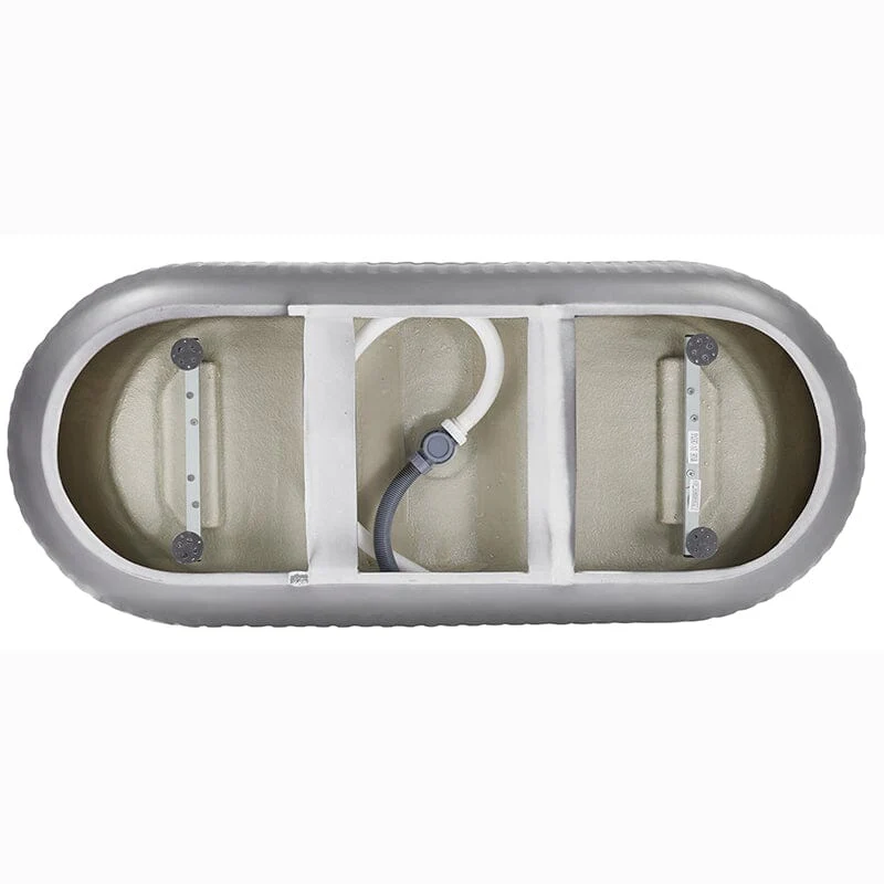 Mokleba 67" Oval Acrylic Fluted Bathtub Double Ended Freestanding Soaking Tub - Image 10