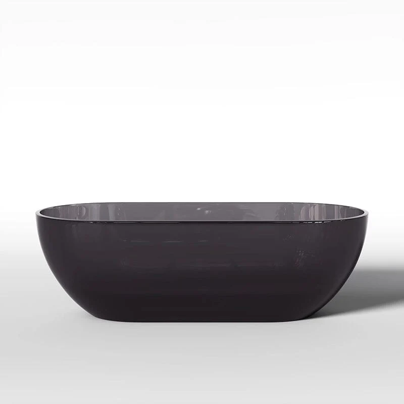 69" Resin Oval Modern Art Transparent Freestanding Soaking Bathtub - Image 5