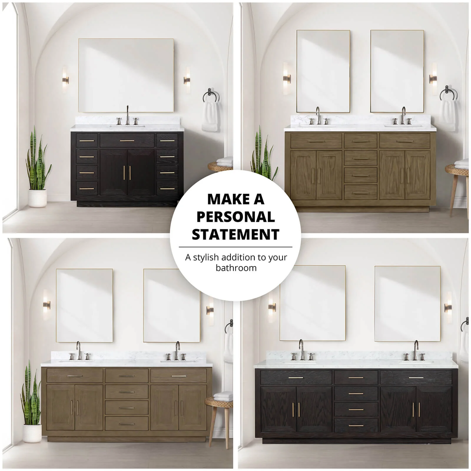 72" Brown Oak Bathroom Vanity with Toe Kick - Image 4