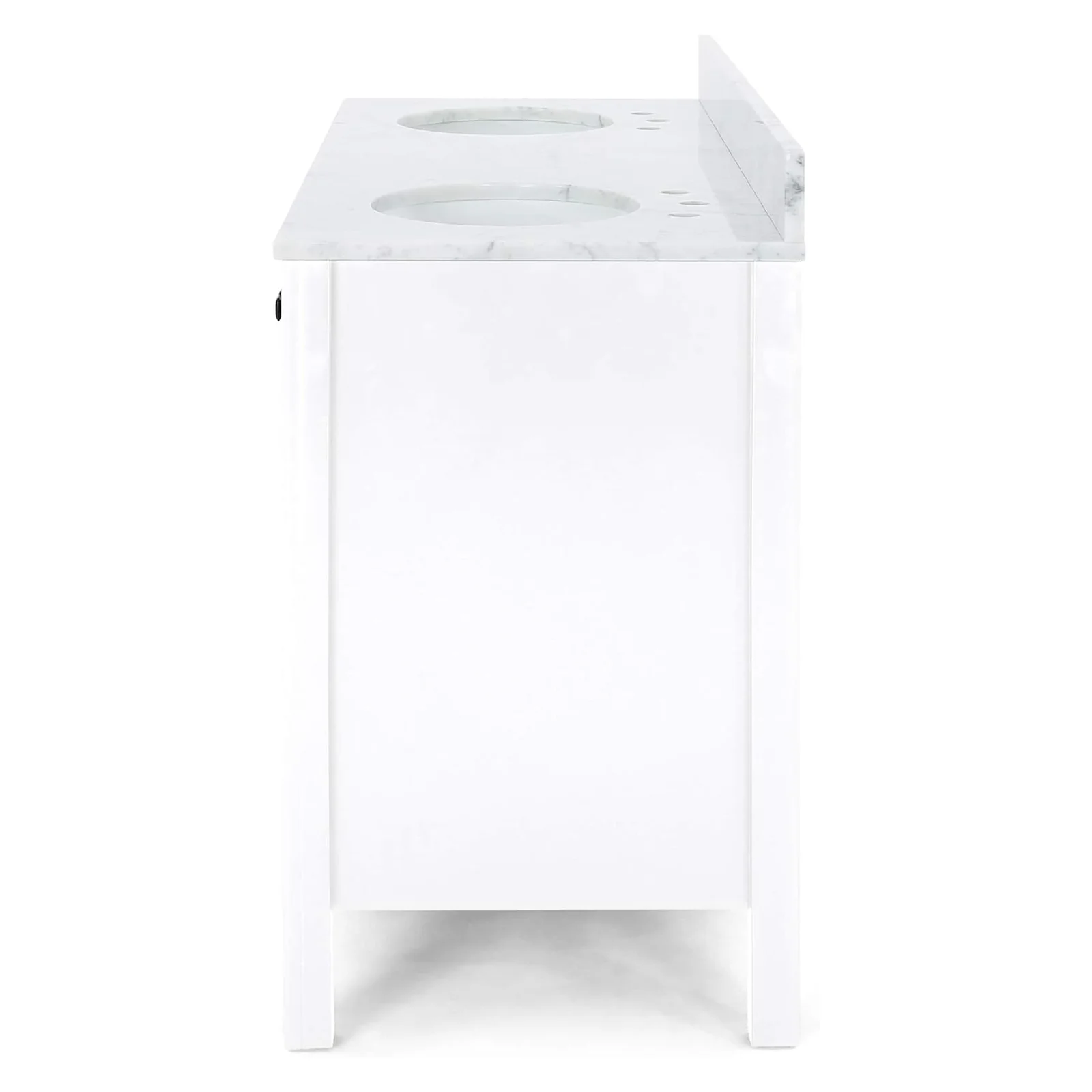 73" White Poplar Wood Bathroom Vanity with 6 Drawers - Image 5