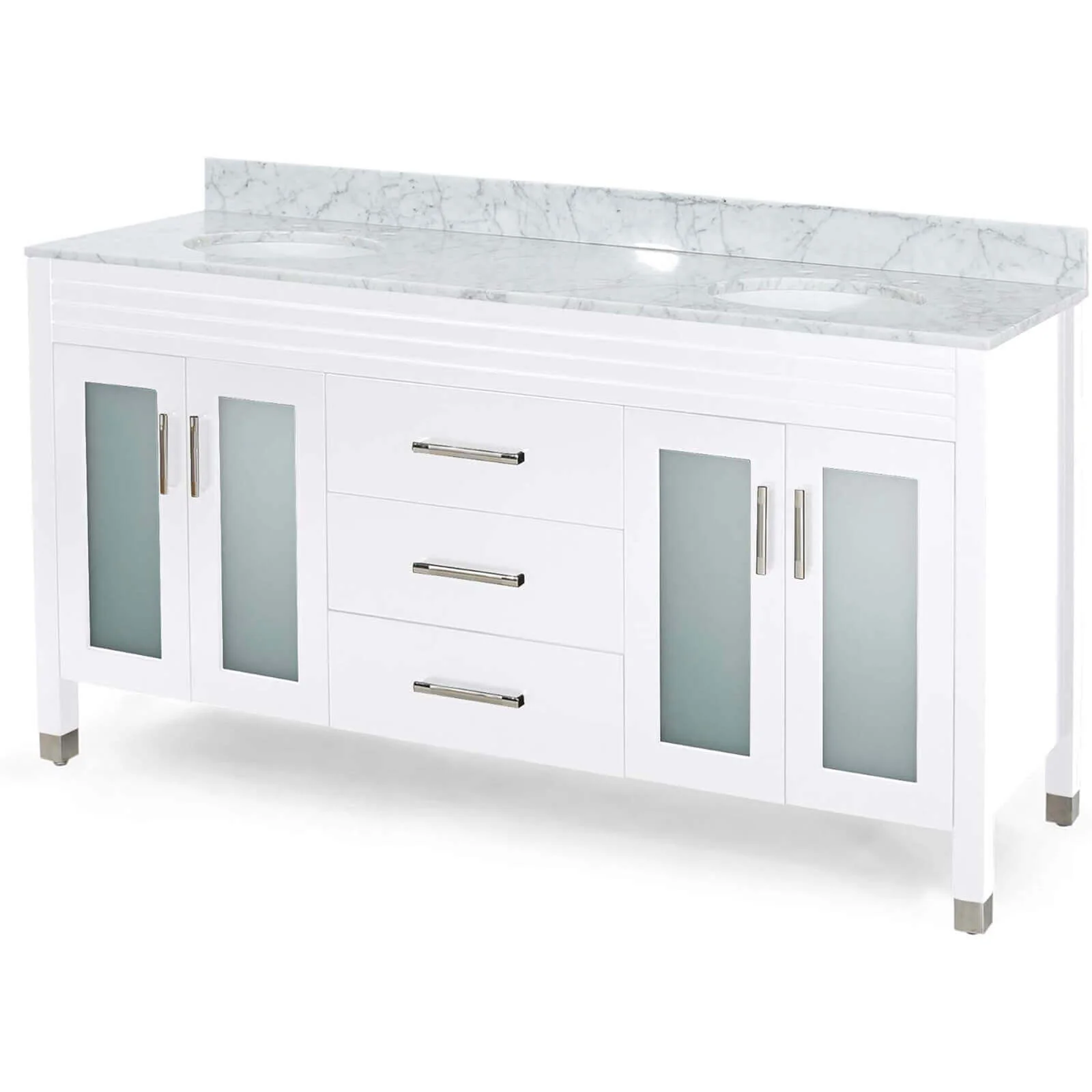 73'' Extra-Large Double Sink Vanity with Marble Top - Image 3