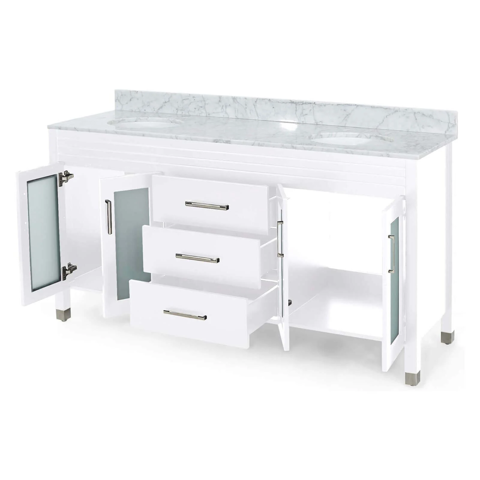 73'' Extra-Large Double Sink Vanity with Marble Top - Image 4