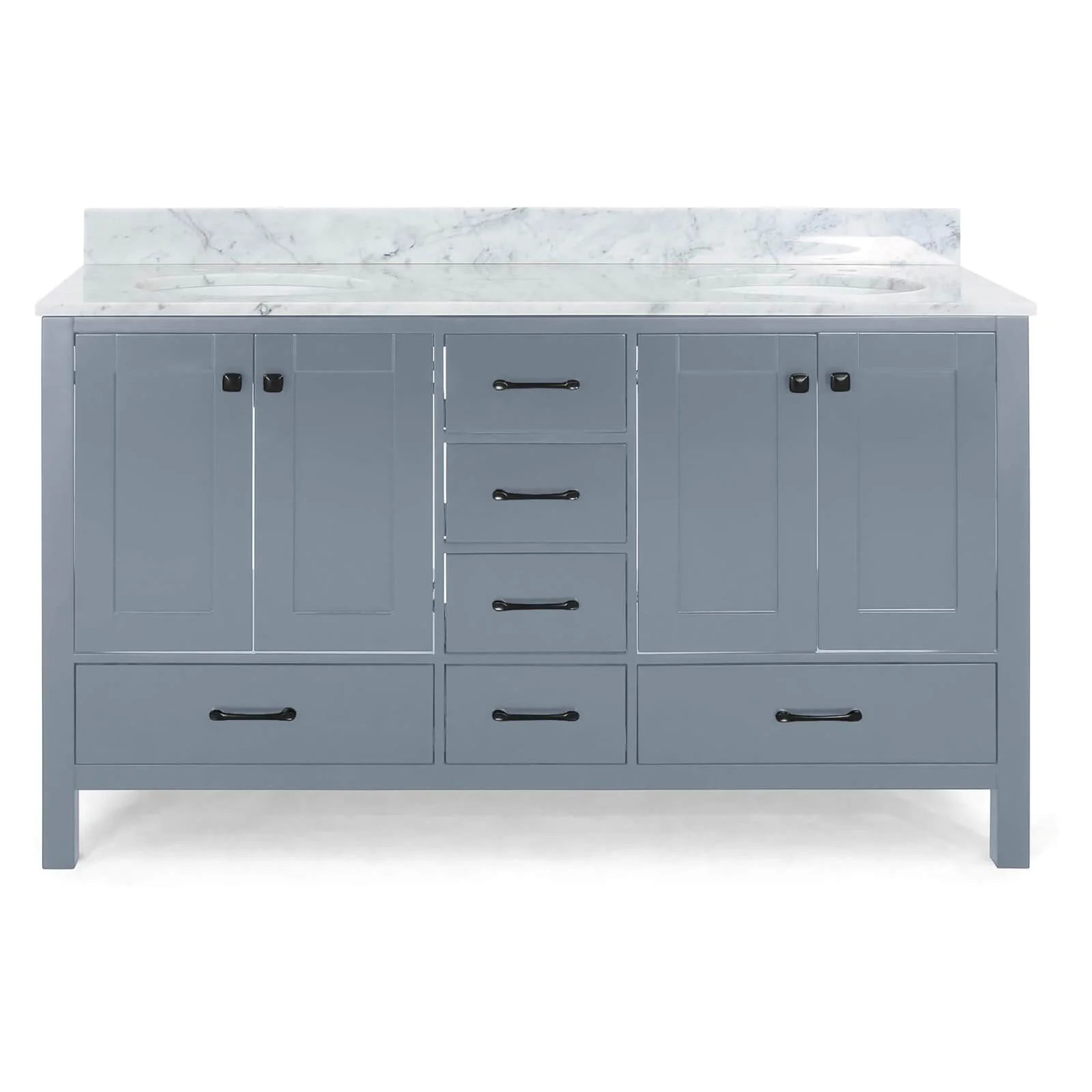 73" Grey Poplar Wood Bathroom Vanity with 6 Drawers - Image 3