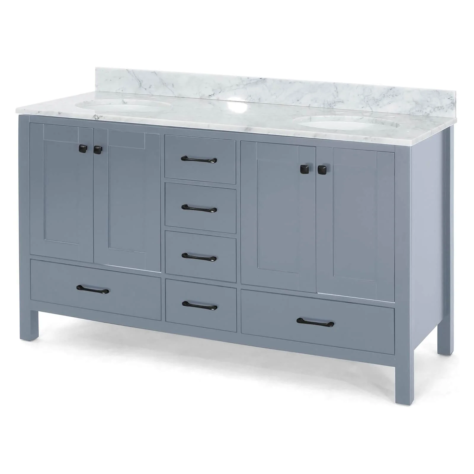 73" Grey Poplar Wood Bathroom Vanity with 6 Drawers - Image 4