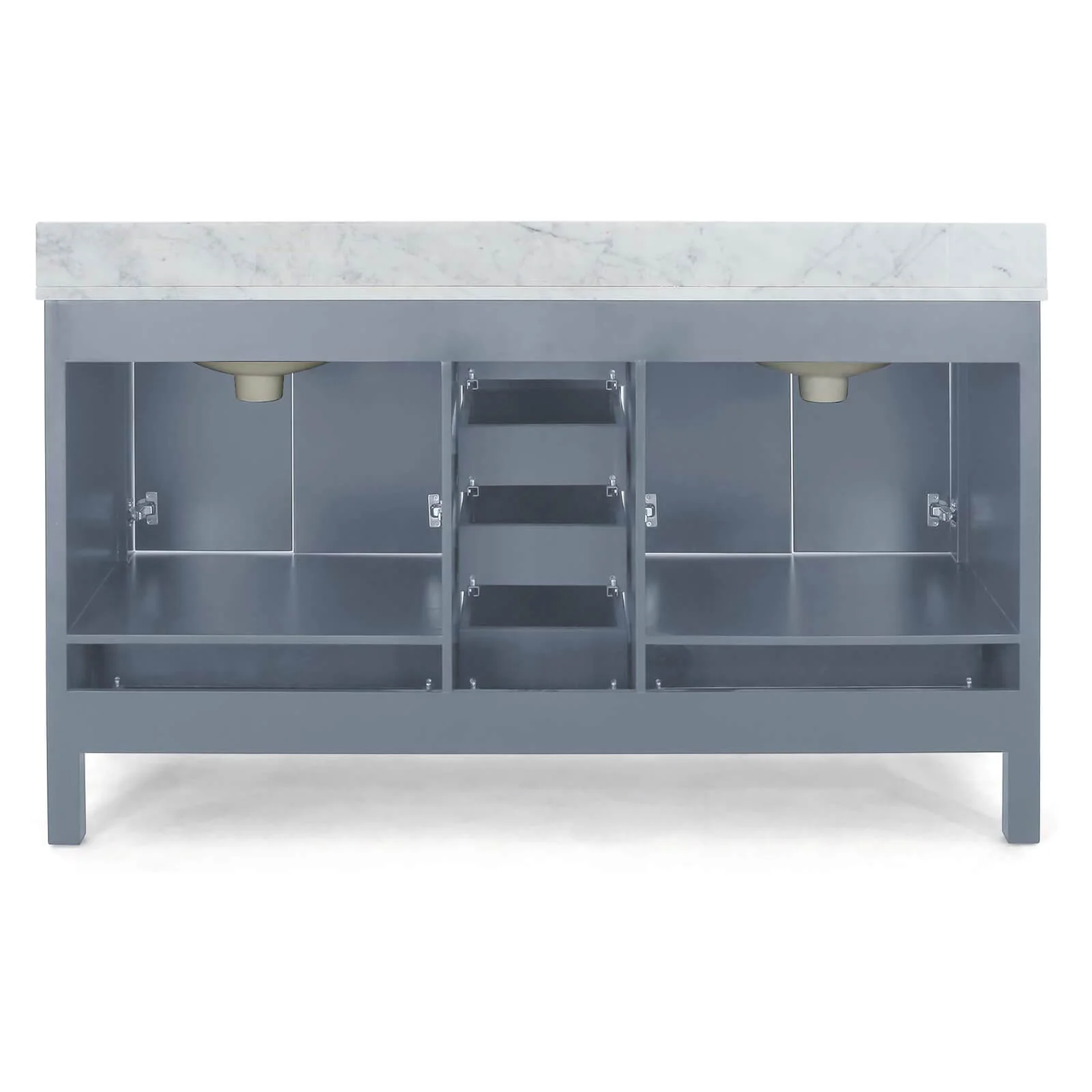 73" Grey Poplar Wood Bathroom Vanity with 6 Drawers - Image 7