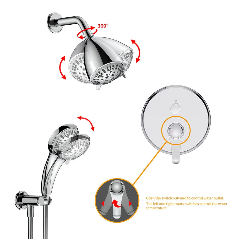 8 Spray Filtered Shower Head and Hand Shower for Small Bathroom - Image 42
