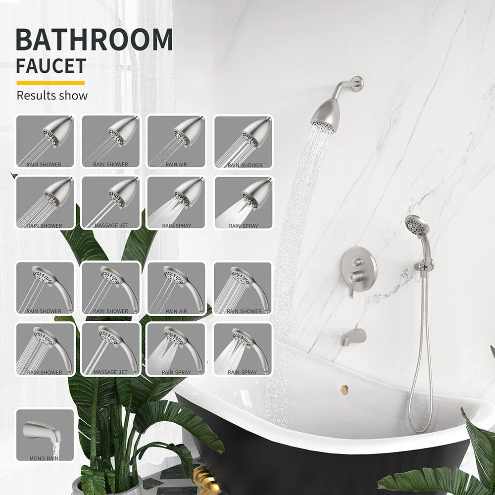 8 Spray Filtered Shower Head and Hand Shower & Tub Spout Combo Set - Image 16