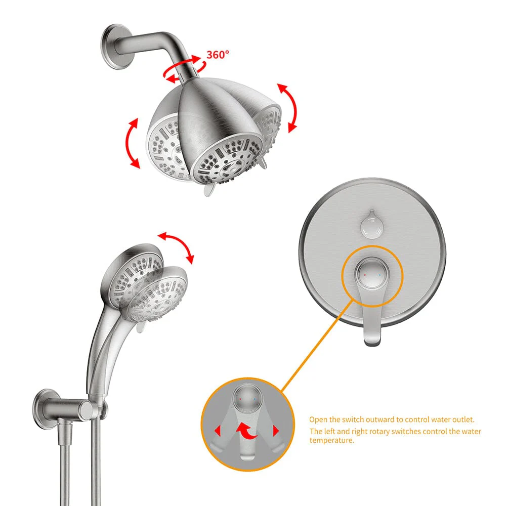 8 Spray Filtered Shower Head and Hand Shower & Tub Spout Combo Set - Image 19