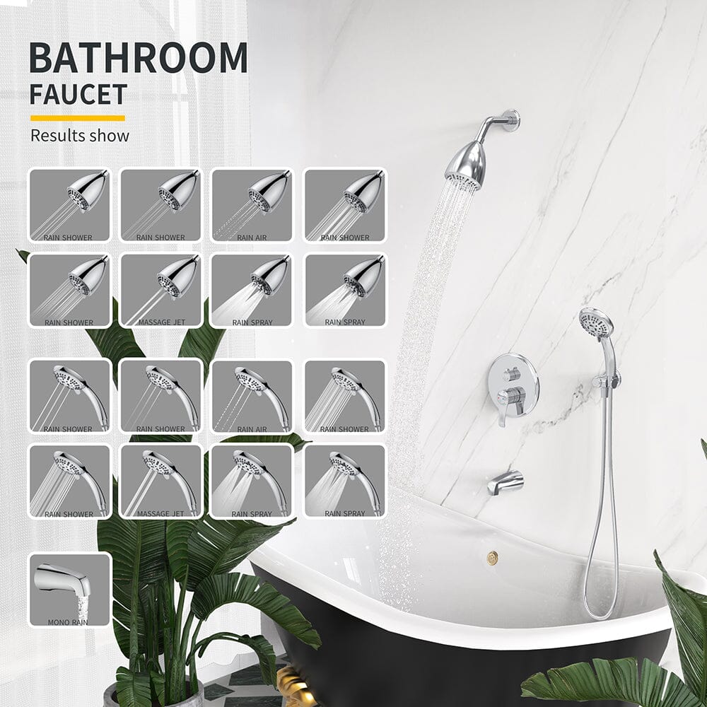 8 Spray Filtered Shower Head and Hand Shower & Tub Spout Combo Set - Image 28