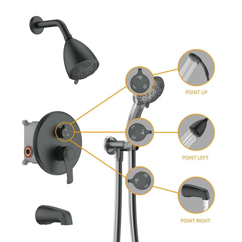 8 Spray Filtered Shower Head and Hand Shower & Tub Spout Combo Set - Image 7