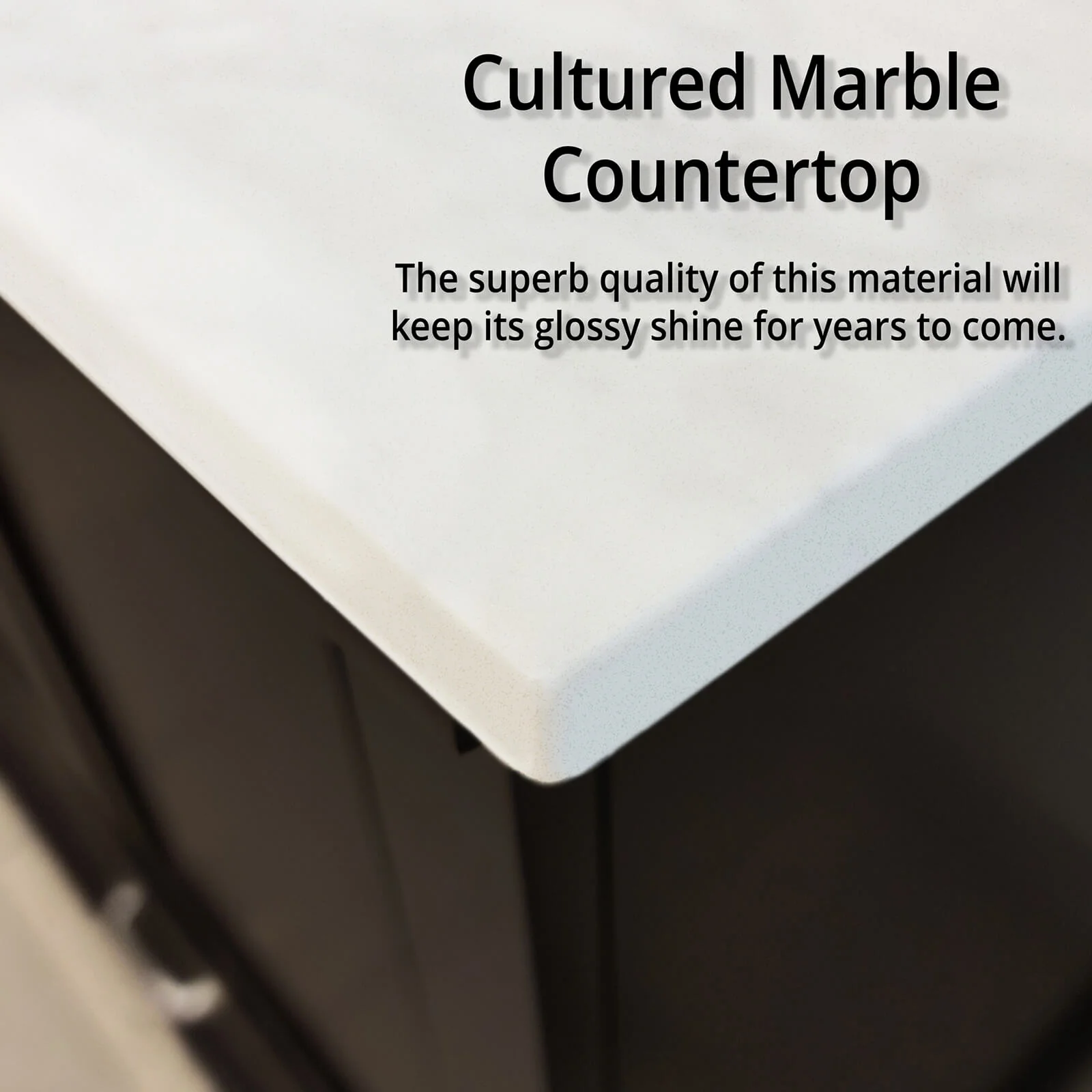 84" Black Double Vanity with Cultured Marble Countertop - Image 5