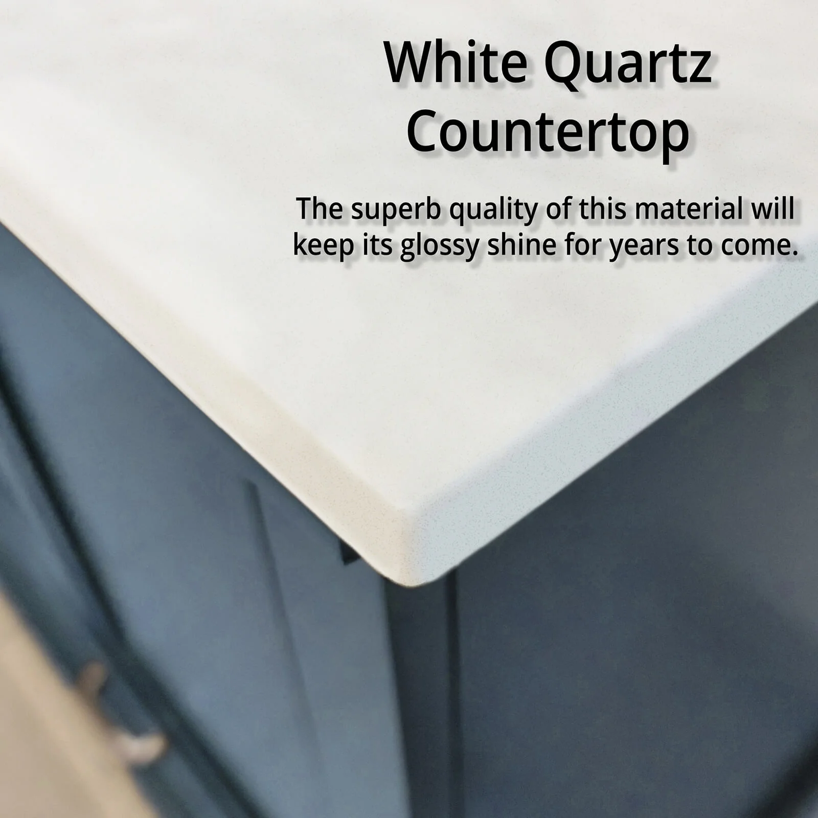 84" Blue Double Vanity with White Quartz Countertop - Image 5