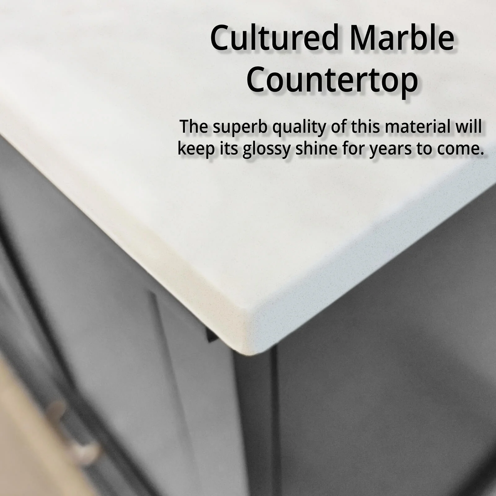 84" Gray Double Vanity with Cultured Marble Countertop - Image 5