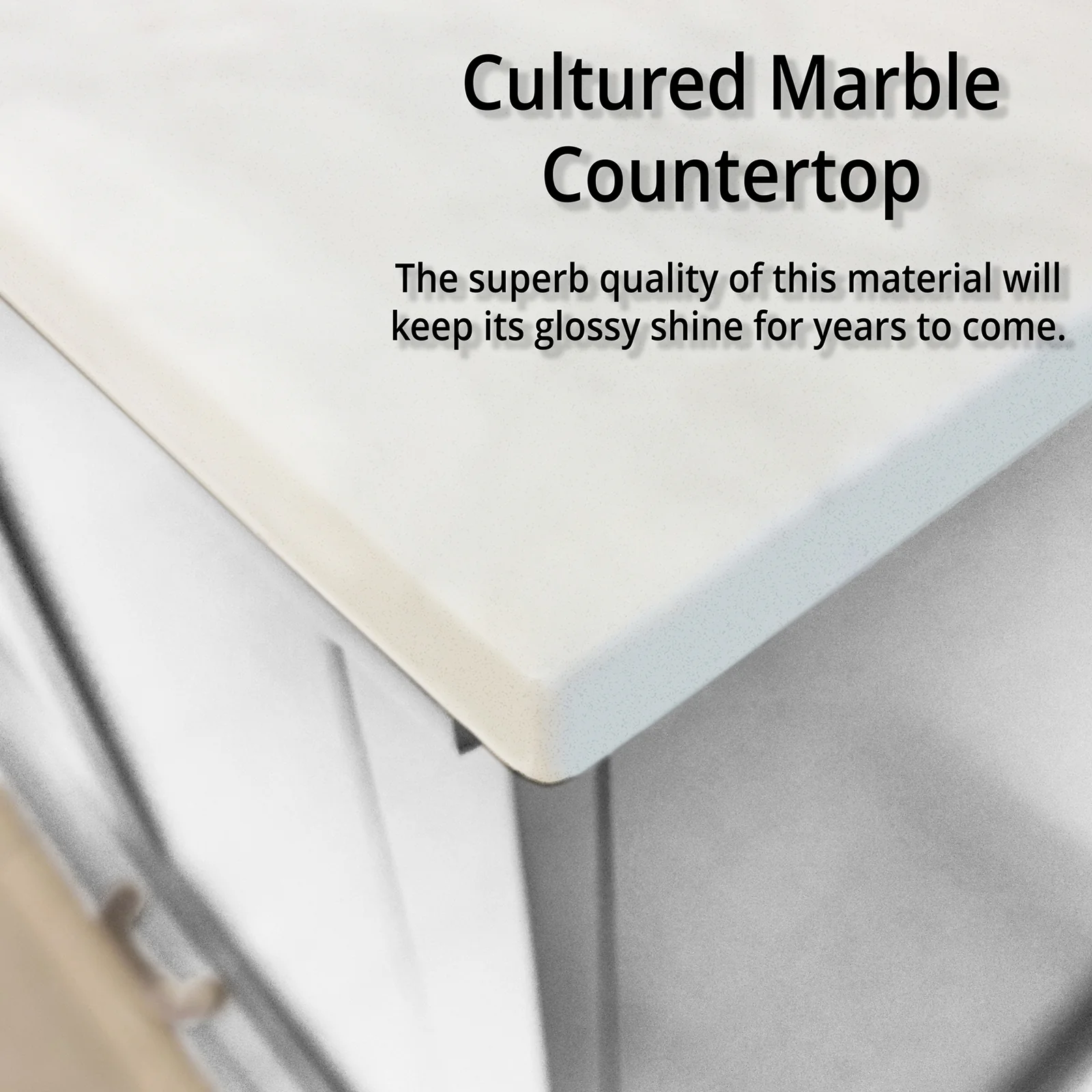 84" White Double Vanity with Cultured Marble Countertop - Image 5