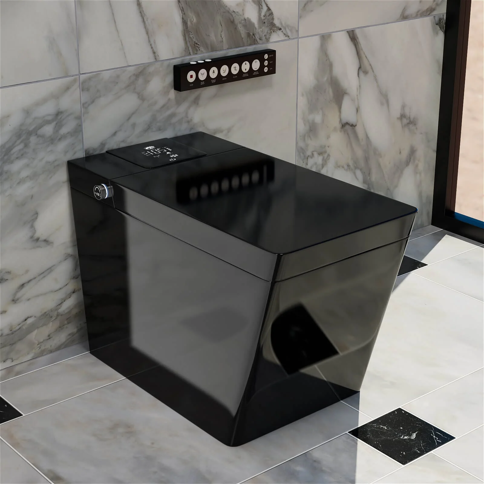 Giving Tree Smart Square One-Piece Floor Toilet with Remote Control and Automatic Cover - Image 42