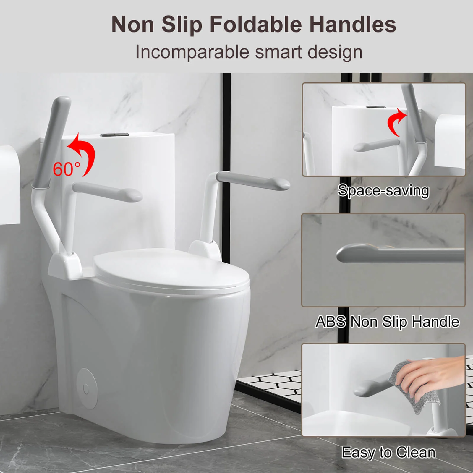 ADA Height Toilet with Anti-Slip Grab Bars - Image 4