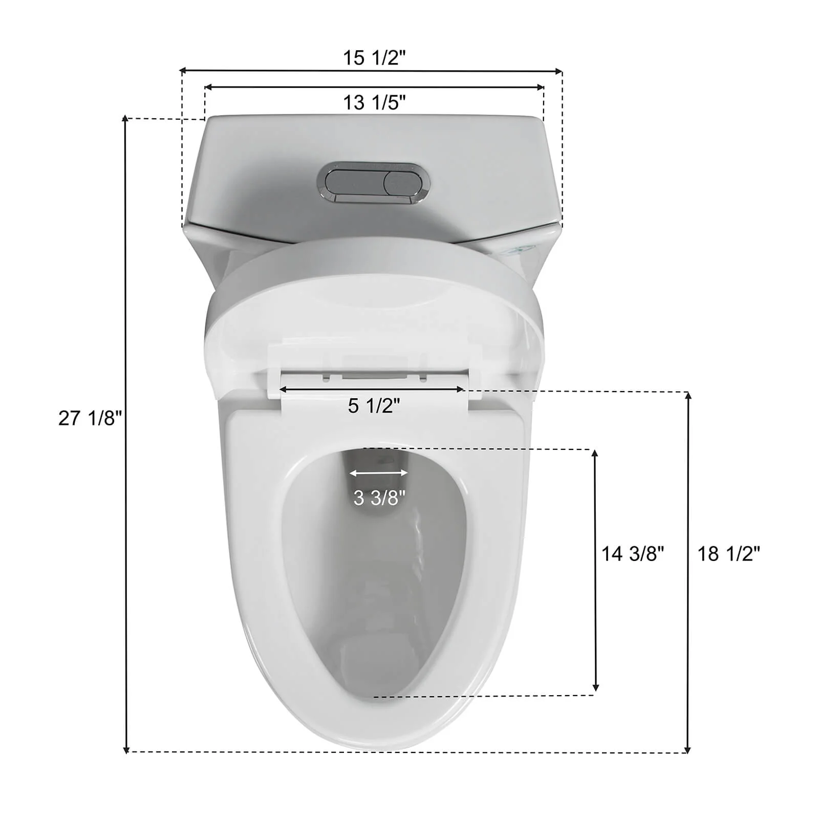ADA Standard Height Elongated One-Piece Toilet - Image 16