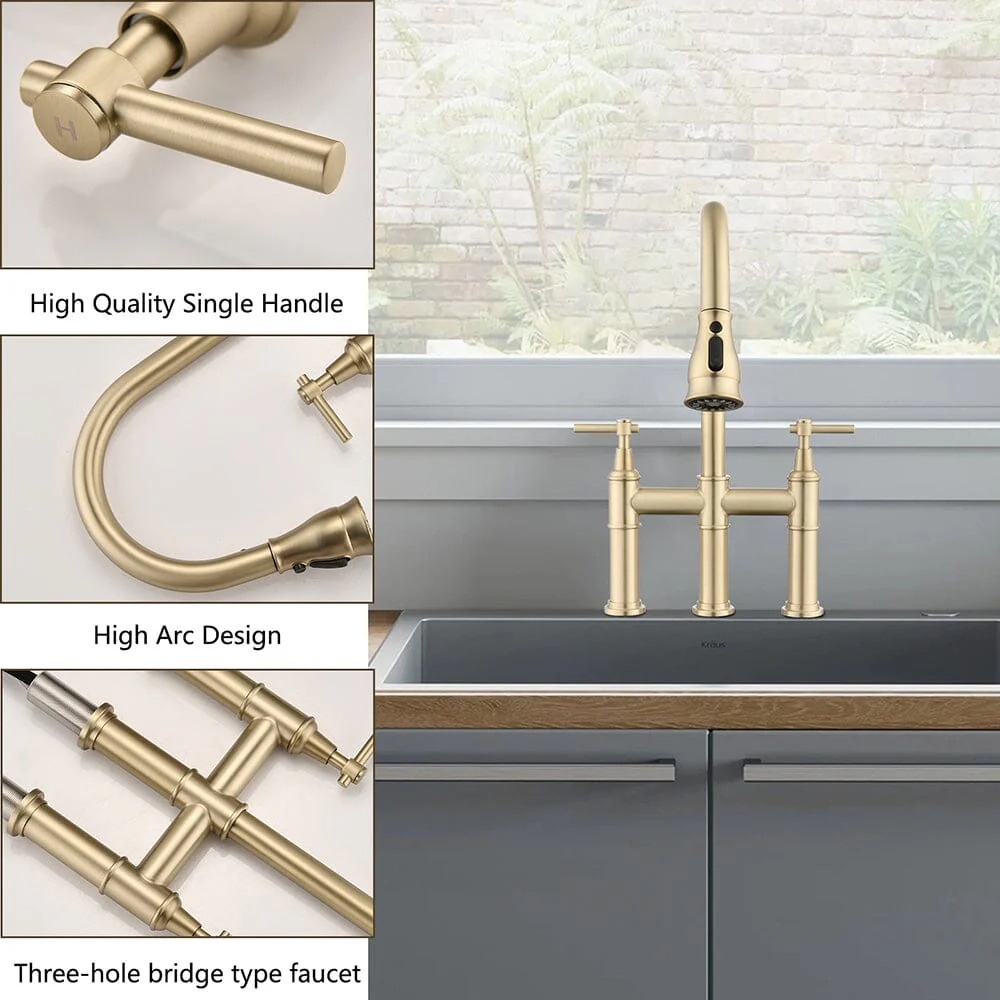 Giving Tree Bridge Kitchen Faucet with Pull-Down Sprayhead in Spot - Image 15