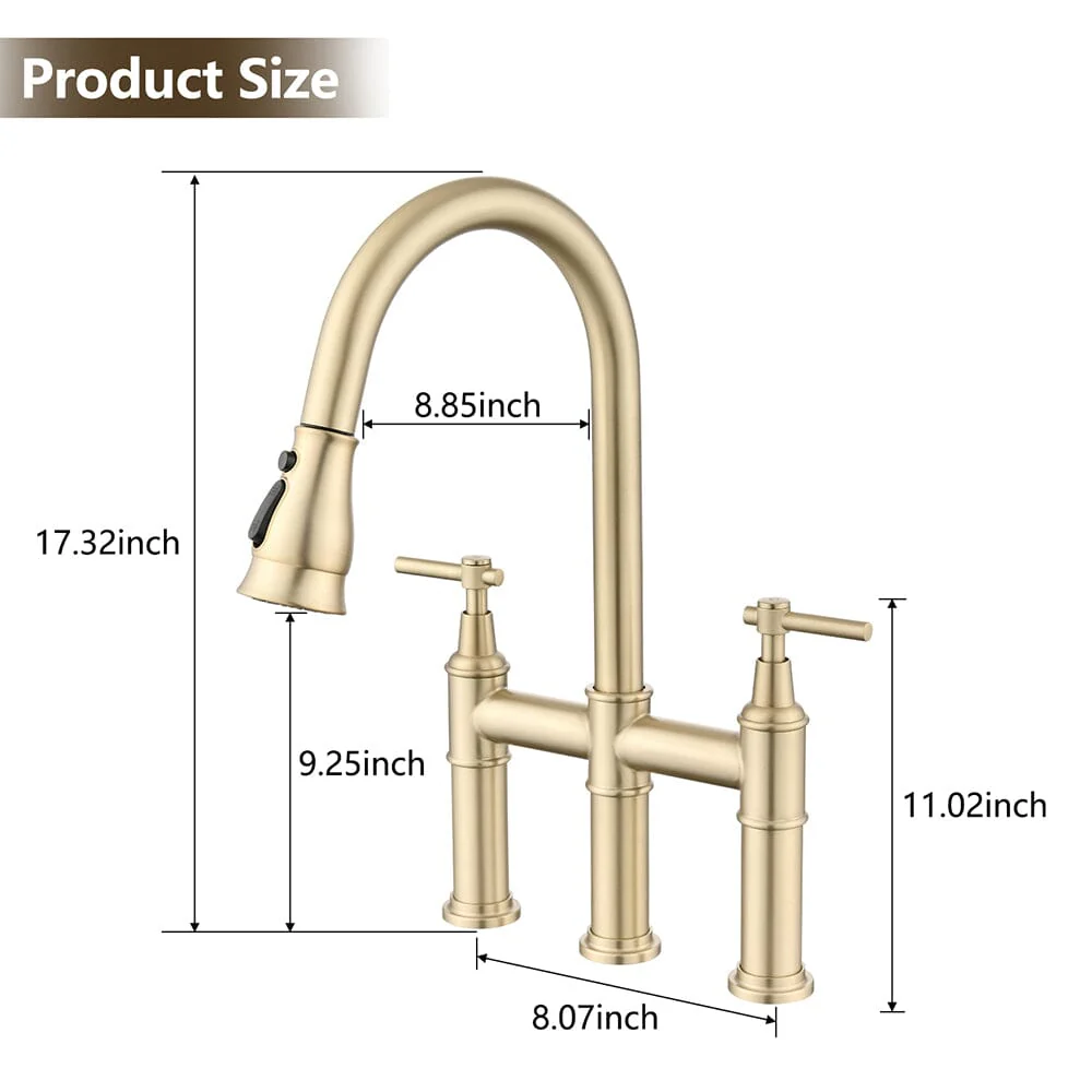 Giving Tree Bridge Kitchen Faucet with Pull-Down Sprayhead in Spot - Image 16