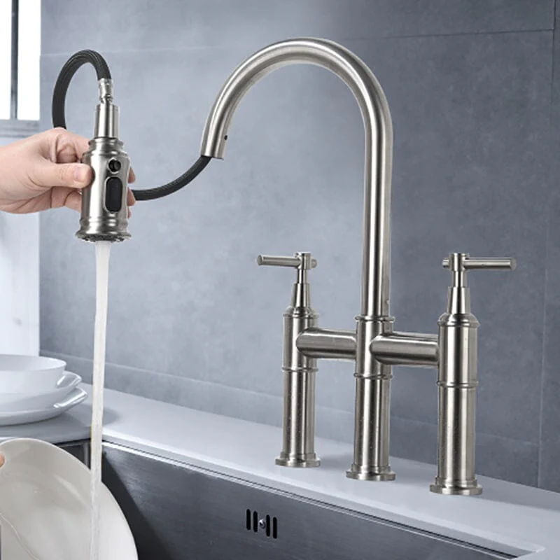 Giving Tree Bridge Kitchen Faucet with Pull-Down Sprayhead in Spot - Image 18