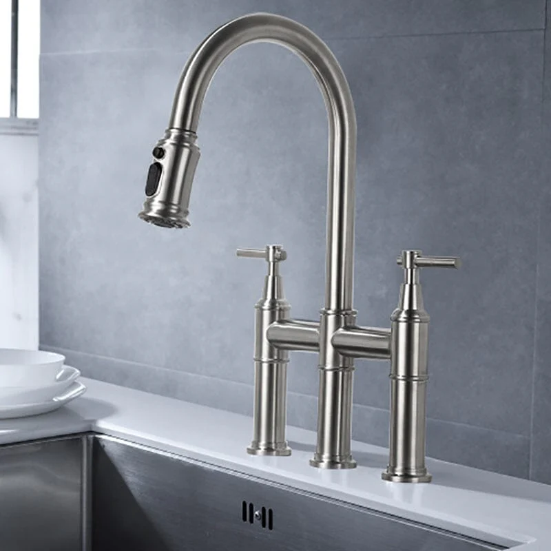 Giving Tree Bridge Kitchen Faucet with Pull-Down Sprayhead in Spot - Image 19