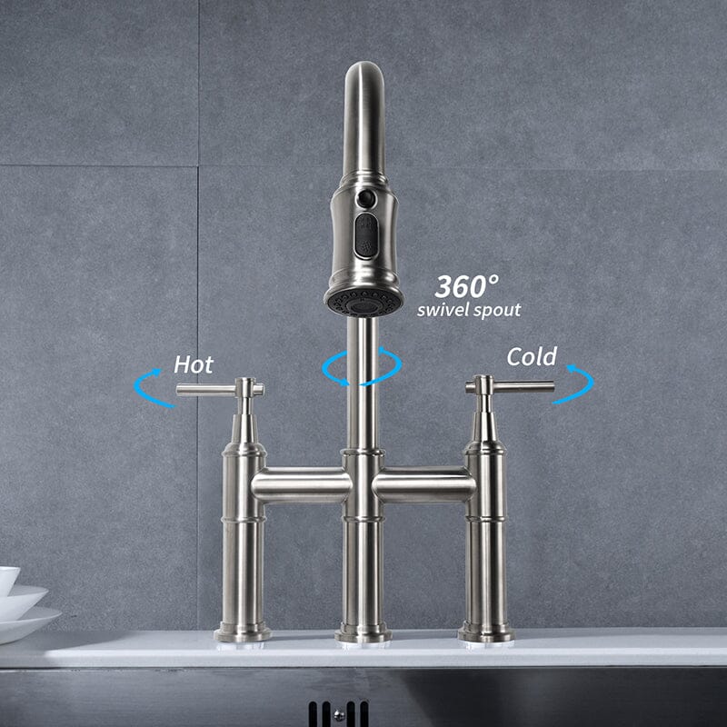 Giving Tree Bridge Kitchen Faucet with Pull-Down Sprayhead in Spot - Image 20
