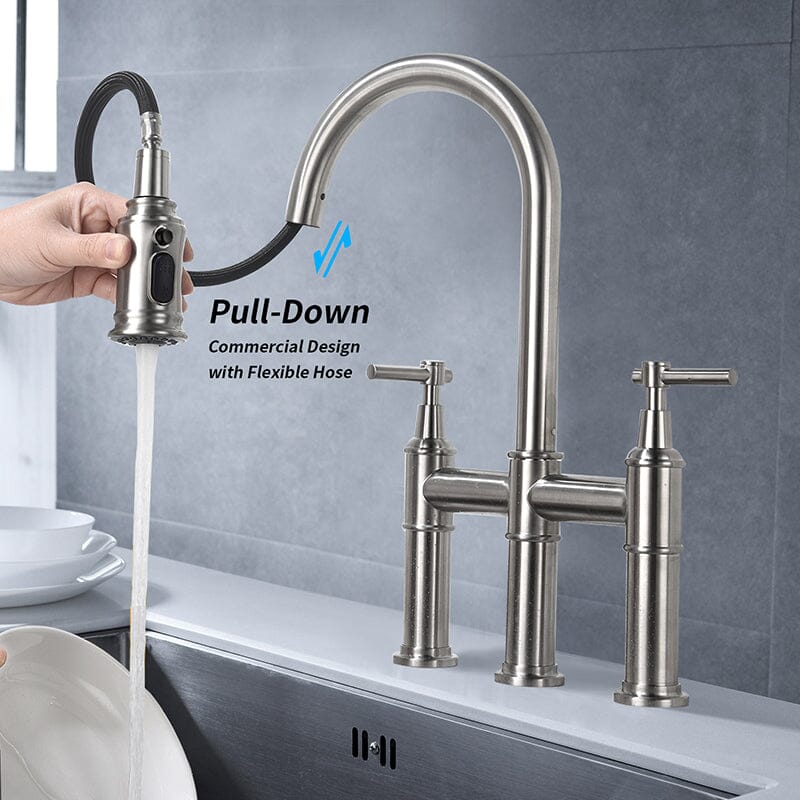 Giving Tree Bridge Kitchen Faucet with Pull-Down Sprayhead in Spot - Image 21