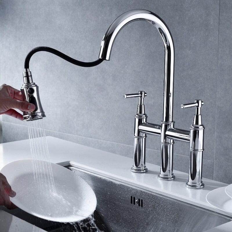 Giving Tree Bridge Kitchen Faucet with Pull-Down Sprayhead in Spot - Image 27