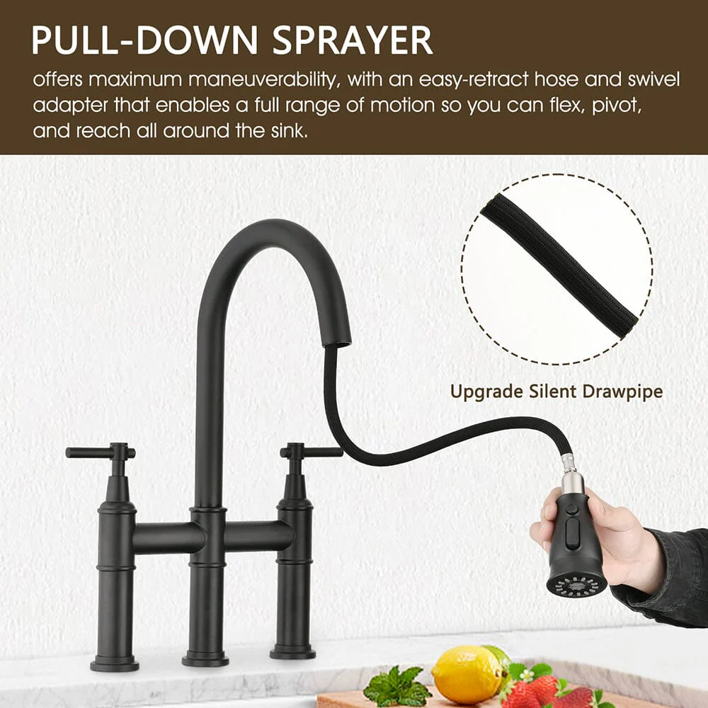 Giving Tree Bridge Kitchen Faucet with Pull-Down Sprayhead in Spot - Image 3