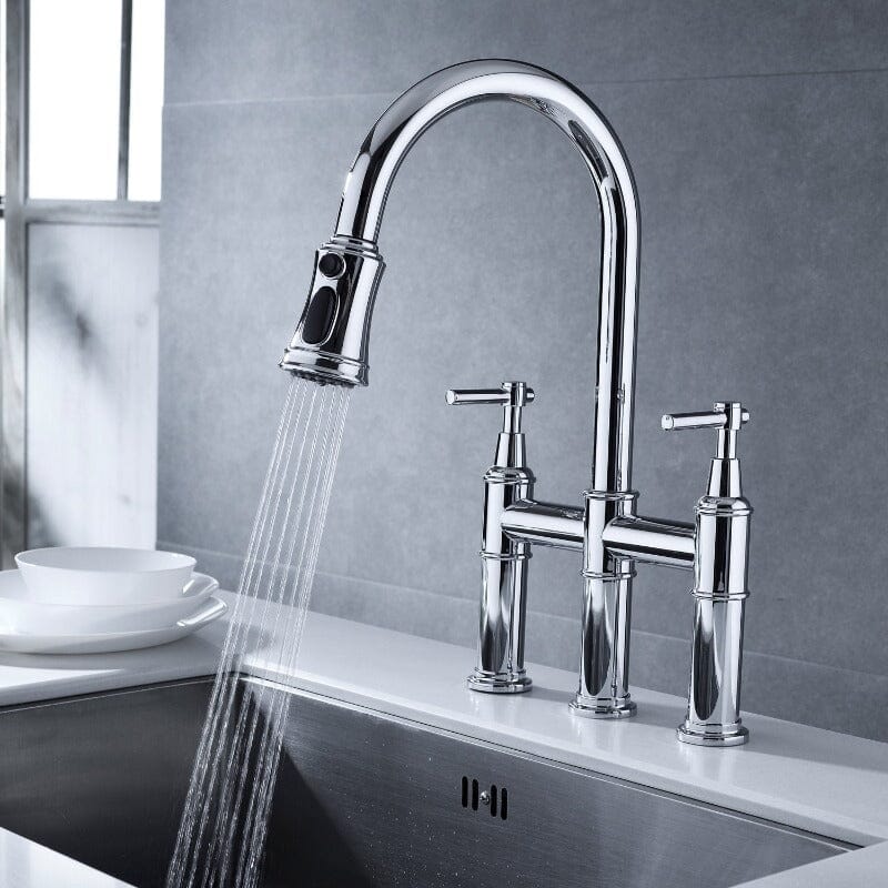 Giving Tree Bridge Kitchen Faucet with Pull-Down Sprayhead in Spot - Image 31
