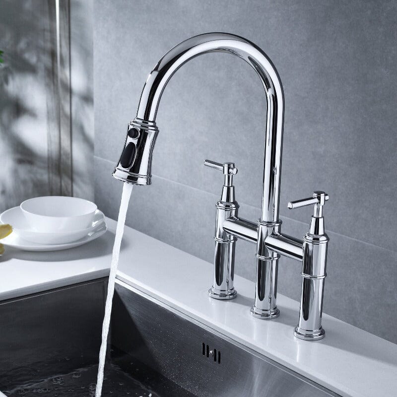 Giving Tree Bridge Kitchen Faucet with Pull-Down Sprayhead in Spot - Image 36