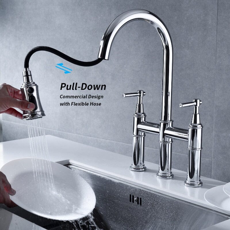 Giving Tree Bridge Kitchen Faucet with Pull-Down Sprayhead in Spot - Image 37