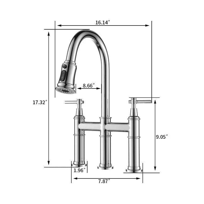 Giving Tree Bridge Kitchen Faucet with Pull-Down Sprayhead in Spot - Image 40