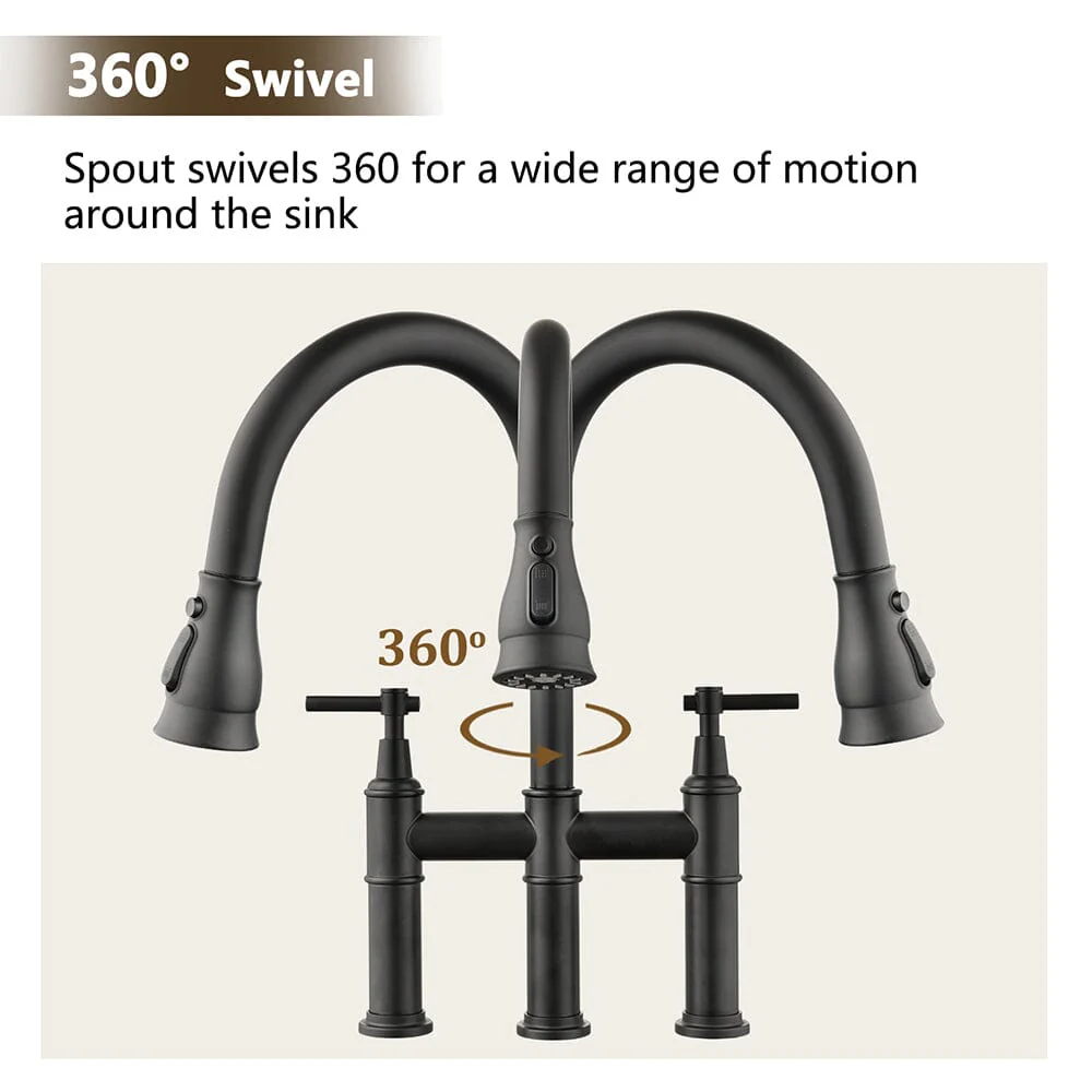 Giving Tree Bridge Kitchen Faucet with Pull-Down Sprayhead in Spot - Image 5