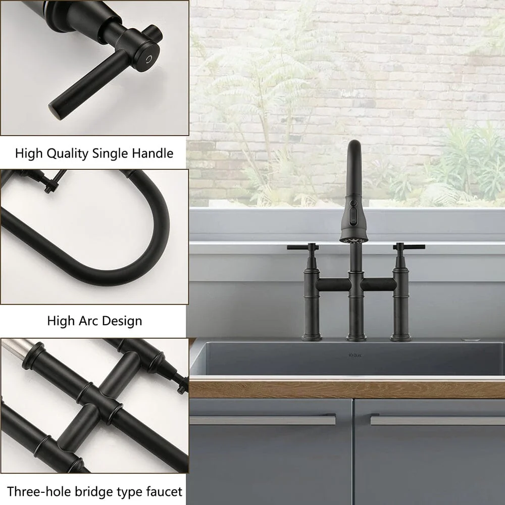 Giving Tree Bridge Kitchen Faucet with Pull-Down Sprayhead in Spot - Image 6