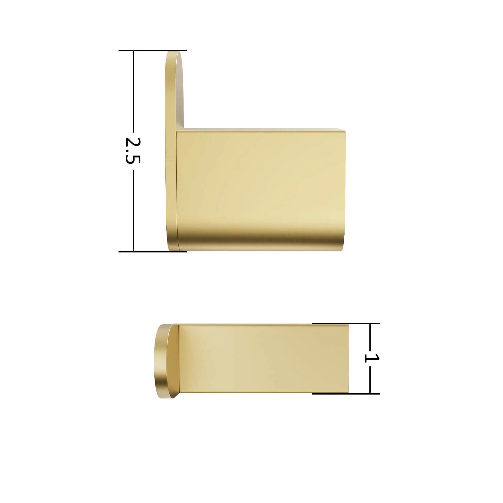 Brushed Gold Wall-Mounted Robe Hook with Screws - Image 6