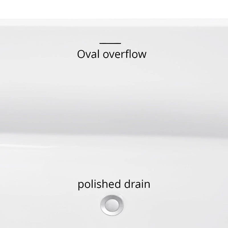 Mokleba 67'' Lucite Acrylic Bathtub Trapezoidal Shape Freestanding Soaking Tub Glossy White - Image 9