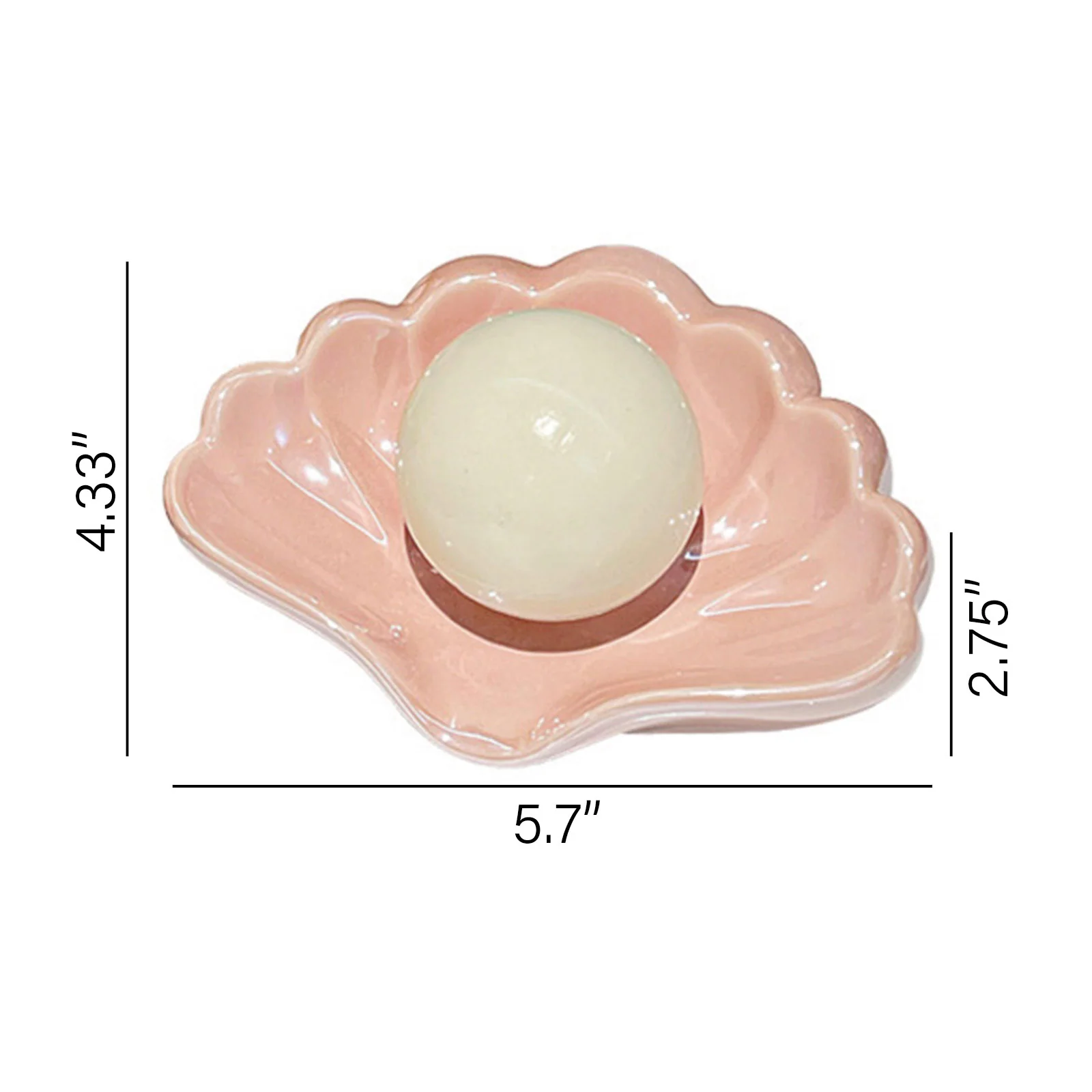 Ceramic Sea-Shell Soap Dish with Self Draining for Bathroom Shower - Image 7