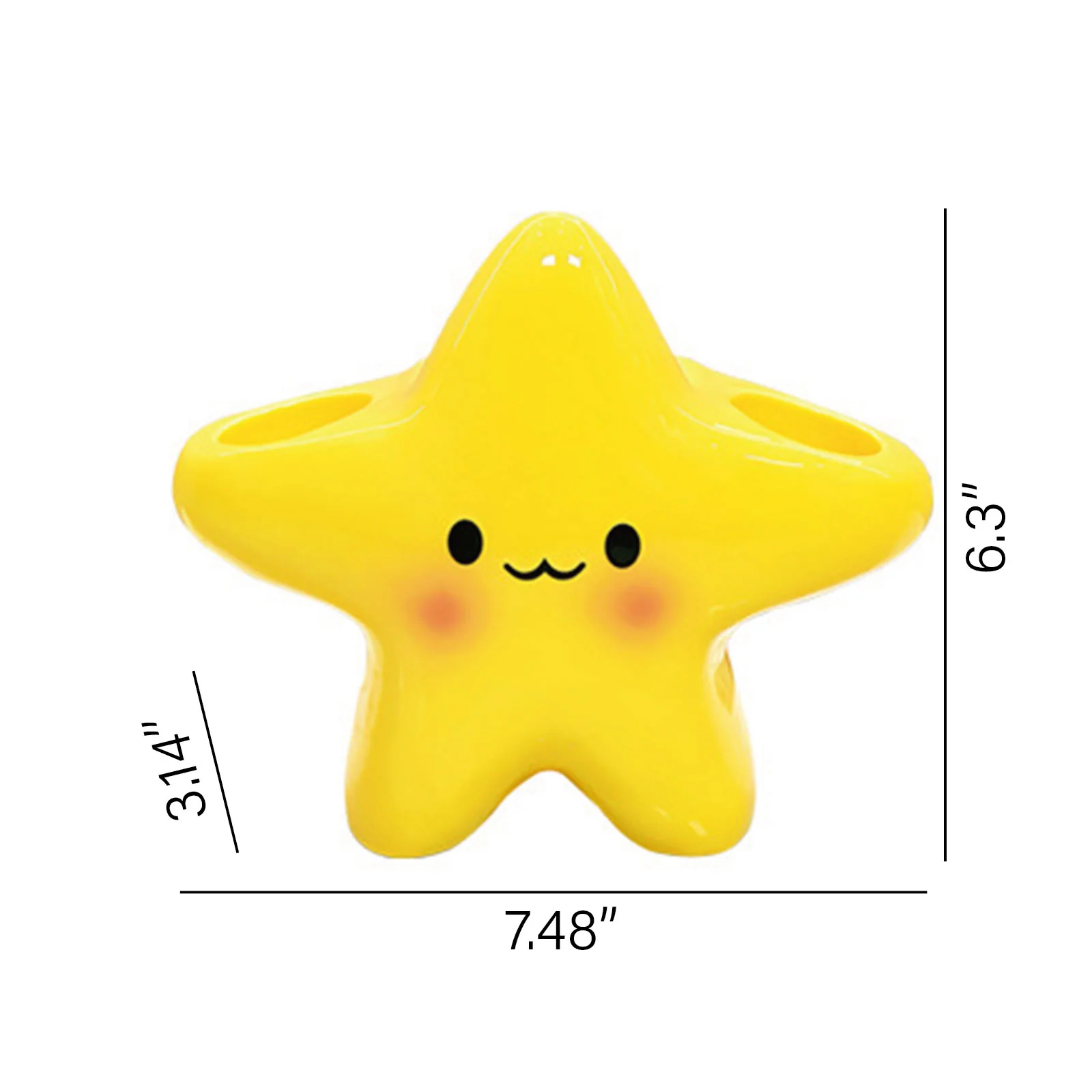 Star Design Ceramic Toothbrush Holder for Bathroom Storage - Image 7