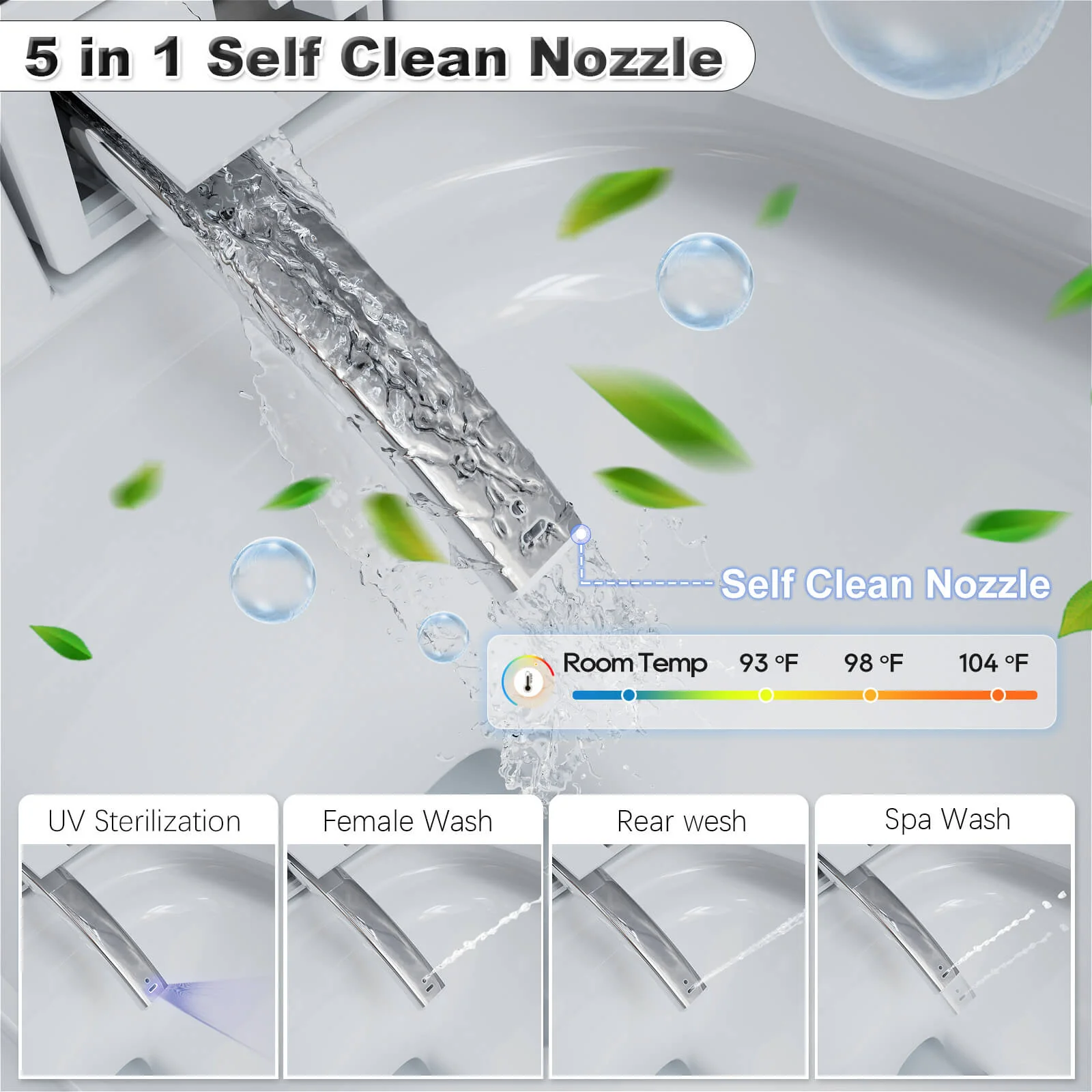 One Piece Smart Toilet with Bidet Built in, LED Night Light, Heated Seat, Warm Water - Image 26