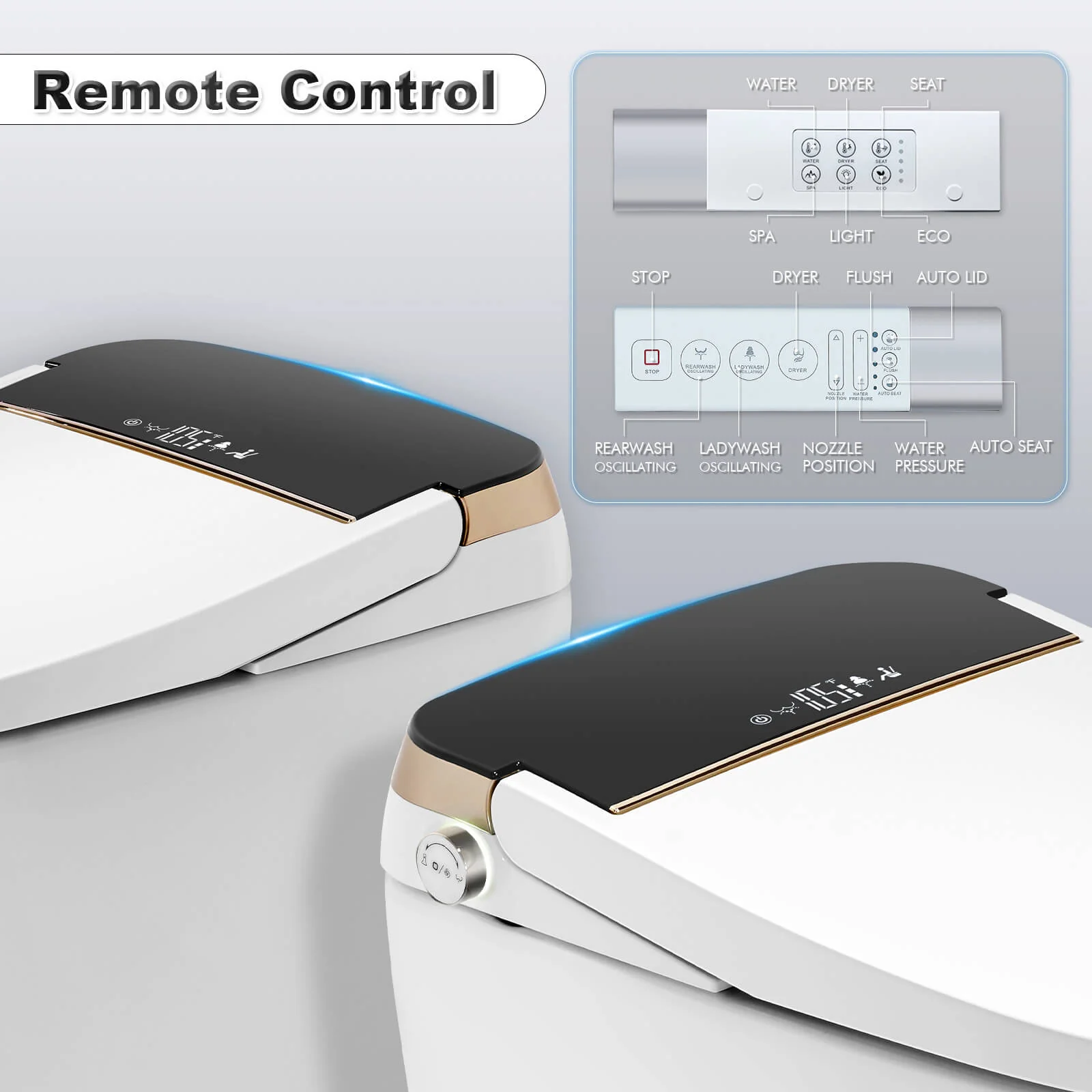 One Piece Smart Toilet with Bidet Built in, LED Night Light, Heated Seat, Warm Water - Image 29