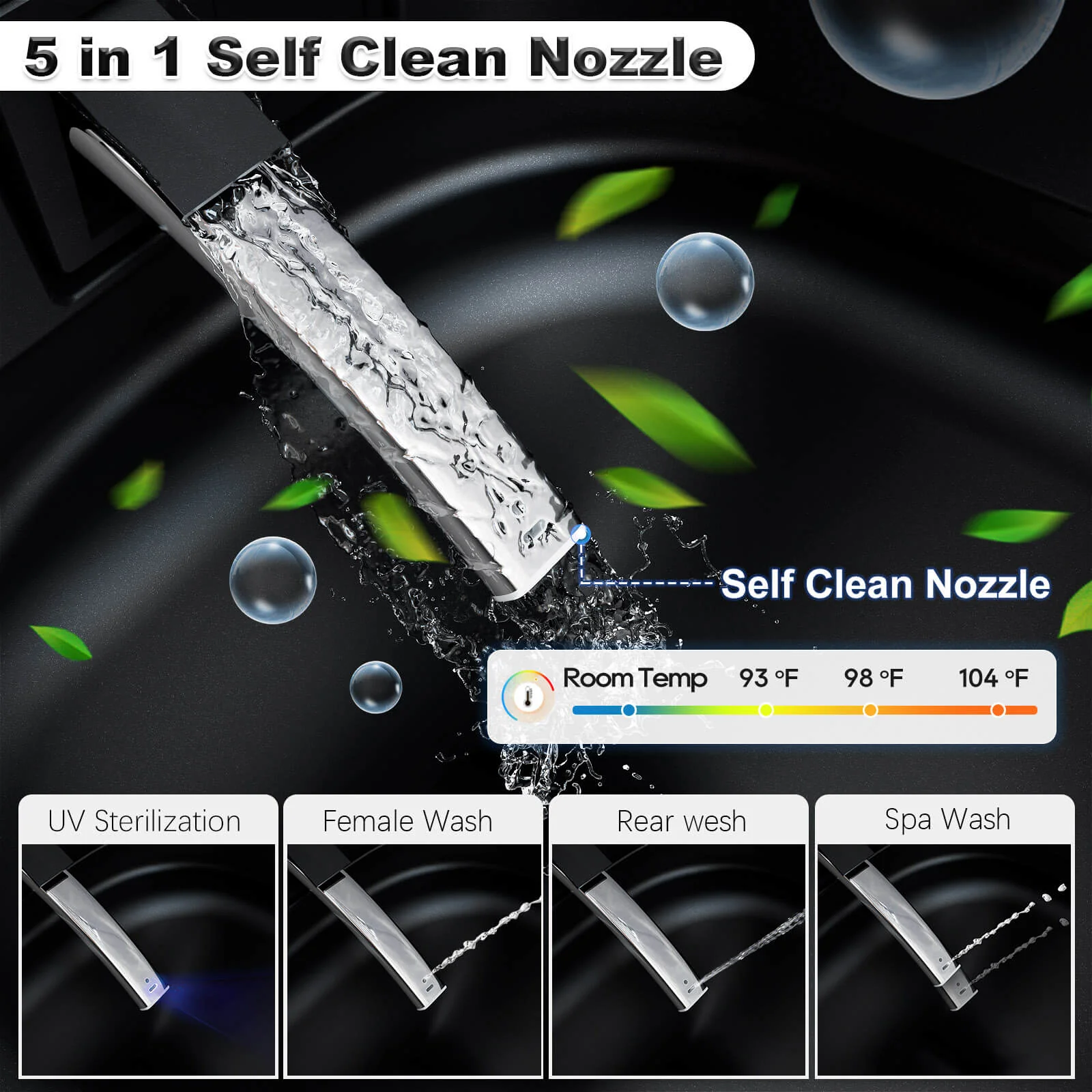 One Piece Smart Toilet with Bidet Built in, LED Night Light, Heated Seat, Warm Water - Image 6