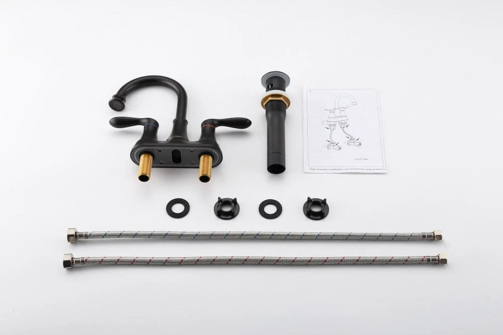 Giving Tree 2-Handle 4-Inch Oil Rubbed Bronze Bathroom Faucet, Bathroom Vanity Sink Faucets with Pop-up Drain and Supply Hoses - Image 11