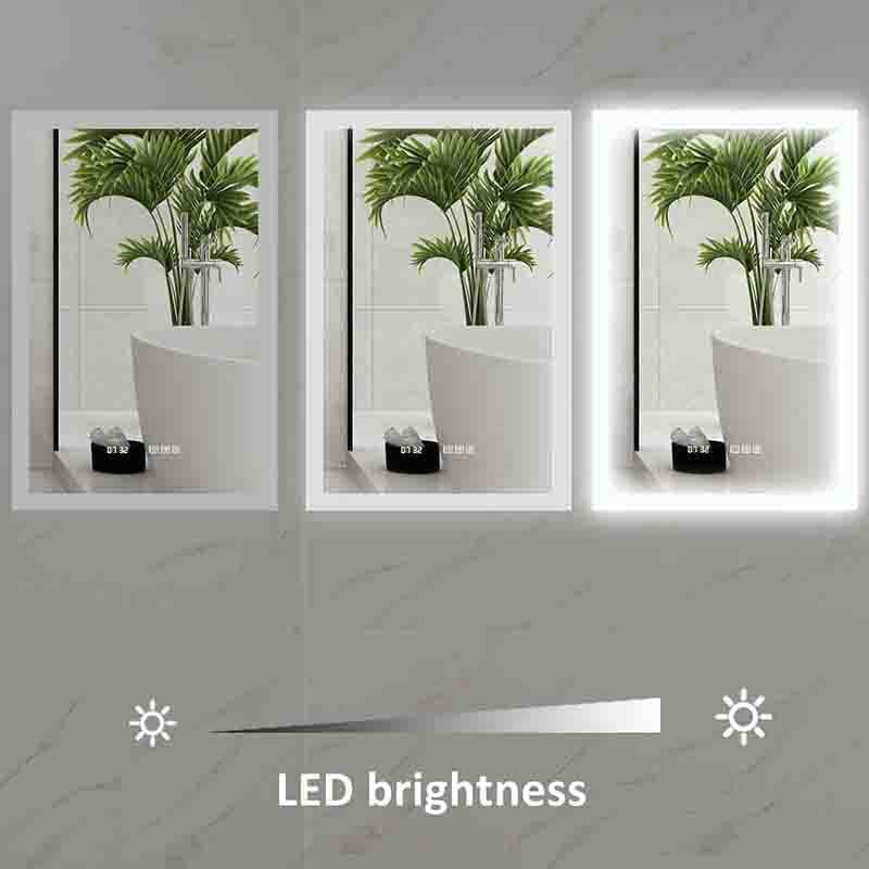 24 x 36 Inch LED Bathroom Mirror Anti Fog Dimmable Touch Button Memory Function - Image 5