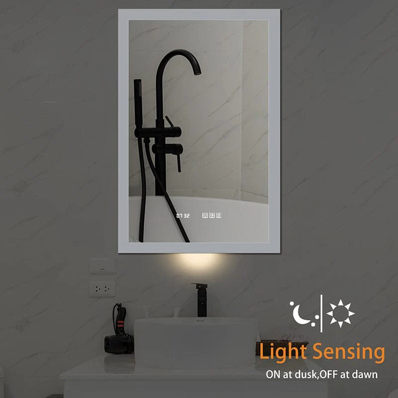 24 x 36 Inch LED Bathroom Mirror Anti Fog Dimmable Touch Button Memory Function - Image 6