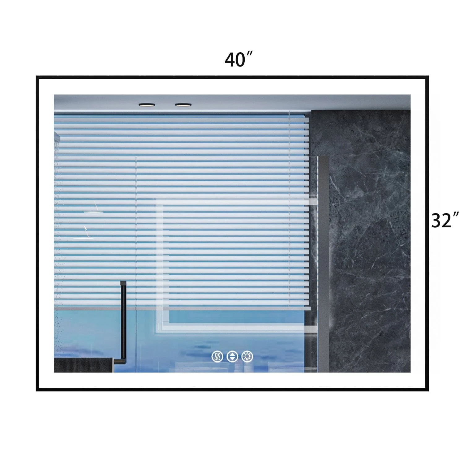 GIVING TREE 40"/48"/55" LED Bathroom Mirror with Black Frame, Anti-Fog, Shatter-Proof, Memory, 3 Colors - Image 9