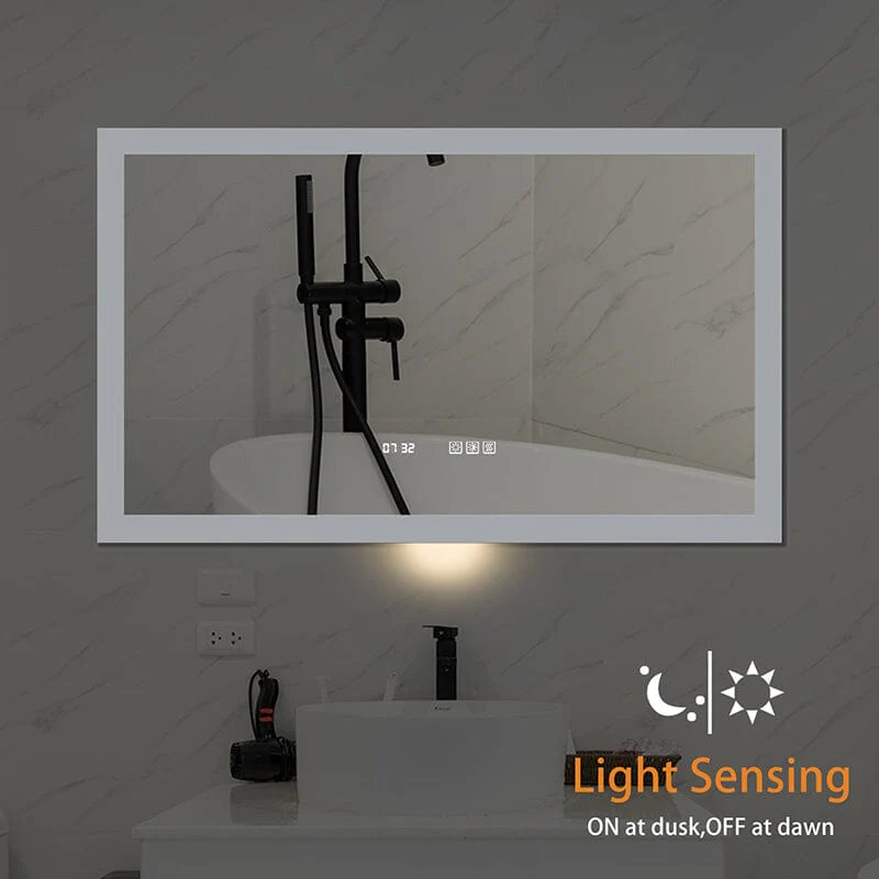 40 x 24 Inch LED Bathroom Mirror Anti Fog Dimmable Touch Button Memory Function - Image 3