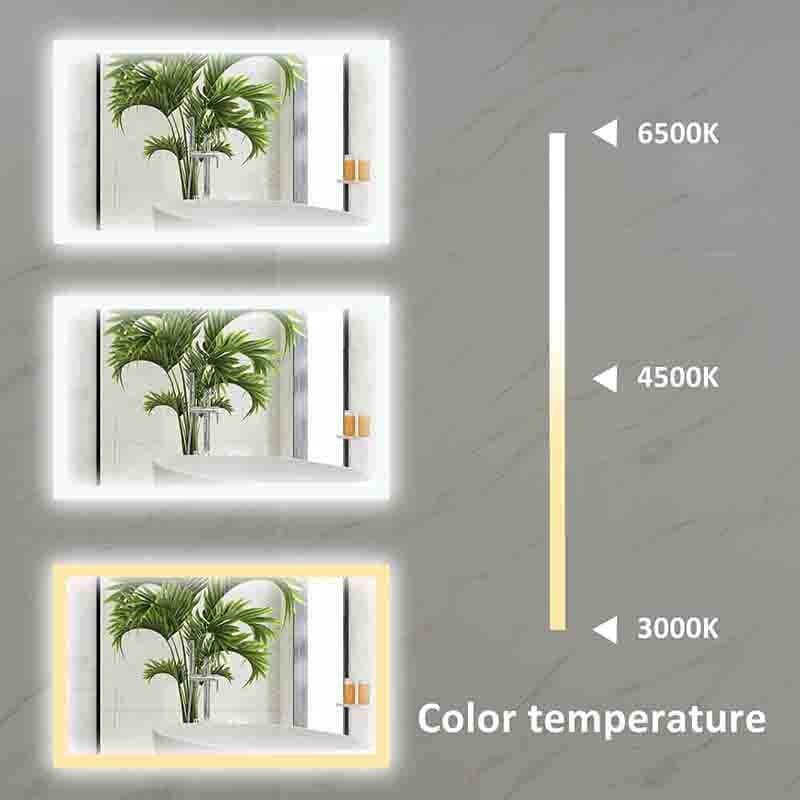 40 x 24 Inch LED Bathroom Mirror Anti Fog Dimmable Touch Button Memory Function - Image 5