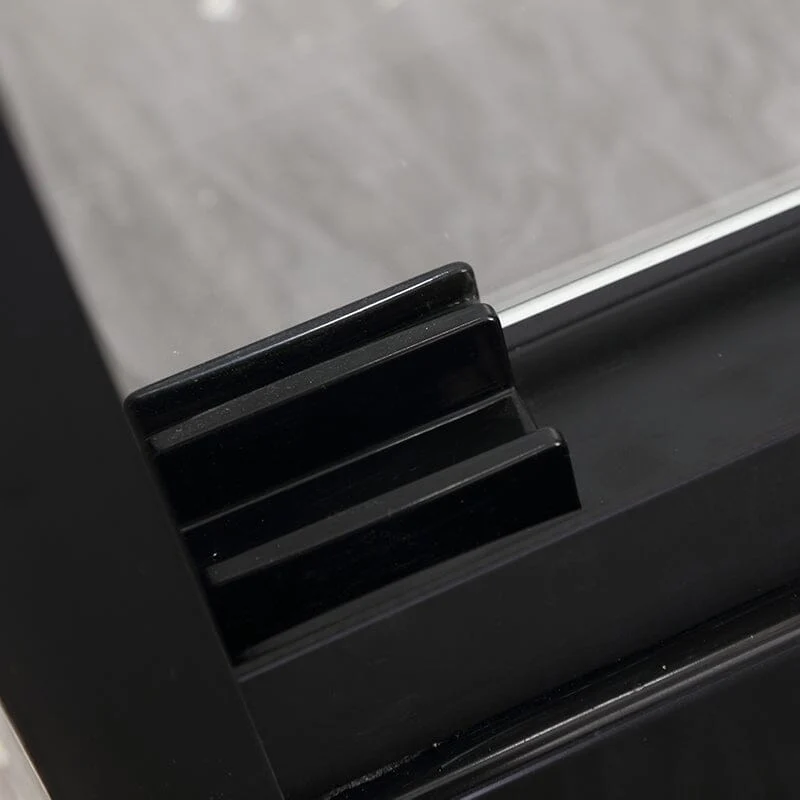 Giving Tree 60'' x 76'' Frameless Explosion-Proof Glass Bathroom Shower Door, Two-Way Sliding, Black - Image 6